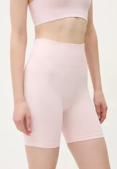 P.E Nation pantaloni scurti de antrenament Restore Seamless culoarea bej, neted, high waist, 243S296 imagine