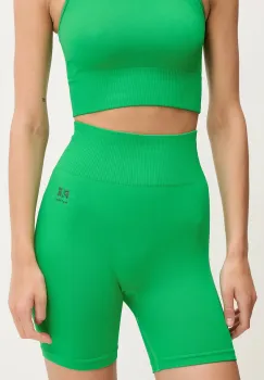 P.E Nation pantaloni scurti de antrenament Restore Seamless culoarea negru, uni, high waist, 243S296 imagine