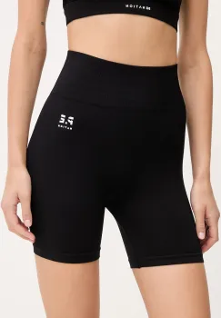 P.E Nation pantaloni scurti de antrenament Restore Seamless culoarea negru, uni, high waist, 243S296 imagine