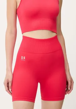 P.E Nation pantaloni scurti de antrenament Restore Seamless culoarea negru, uni, high waist, 243S296 imagine