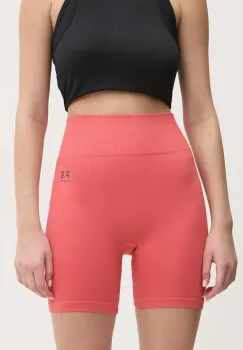 P.E Nation pantaloni scurti de antrenament Restore Seamless culoarea portocaliu, neted, high waist, 243S296 imagine