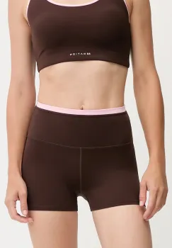P.E Nation pantaloni scurti Vita culoarea verde, cu imprimeu, high waist, 243S432 imagine