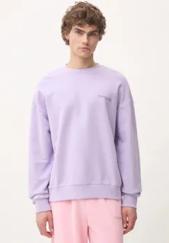 Pangaia hanorac de bumbac culoarea violet, cu imprimeu imagine