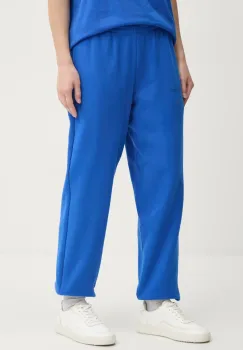 Pangaia pantaloni de trening din bumbac culoarea albastru marin, neted imagine