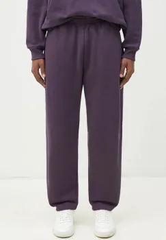 Pangaia pantaloni de trening din bumbac culoarea violet, neted, 10001759 imagine