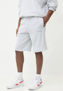 Pangaia pantaloni scurti din bumbac culoarea gri, neted imagine