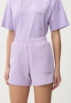 Pangaia pantaloni scurti din bumbac culoarea violet, neted imagine