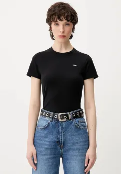 Pangaia tricou Cotton-Stretch T-shirt culoarea negru, 10002430 imagine