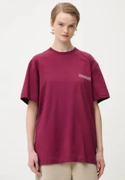 Pangaia tricou din bumbac culoarea bordo, cu imprimeu, 10000287 imagine