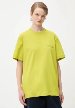 Pangaia tricou din bumbac culoarea verde, cu imprimeu, 10000287 imagine