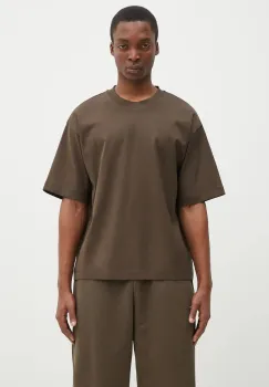 Pangaia tricou din bumbac culoarea verde, neted, 10002012 imagine