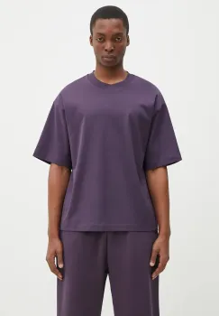 Pangaia tricou din bumbac culoarea violet, neted, 10002012 imagine
