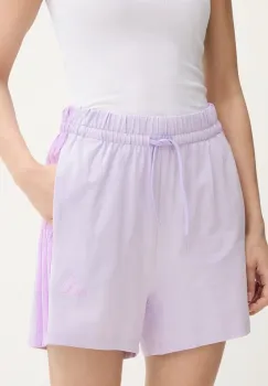 pantaloni scurti Essentials culoarea violet, cu imprimeu, high waist, JD0909 imagine