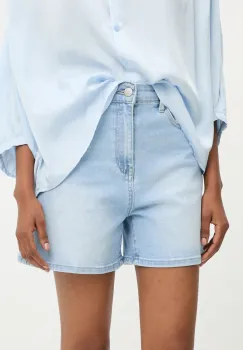 pantaloni scurti jeans neted, high waist imagine