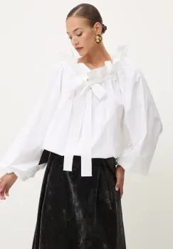 Patou bluza din bumbac femei, culoarea bej, neted, TO0170017 imagine