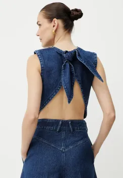 Patou bluza subtire de blugi culoarea bleumarin, uni, TO1610216 imagine