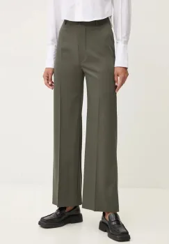 Patou pantaloni de lana culoarea verde, drept, high waist, TR0020103 imagine