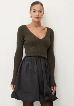 Patou pulover de lana femei, culoarea verde, light, KN1878009 imagine