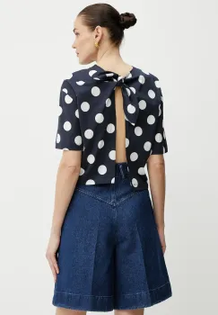 Patou tricou din bumbac culoarea bleumarin, JE1379999 imagine
