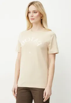 Patou tricou din bumbac femei, culoarea bej, JE1369999 imagine