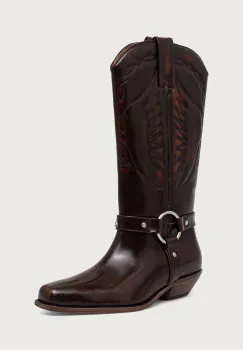 Patrizia Pepe  cizme cowboy pentru femei din piele imagine