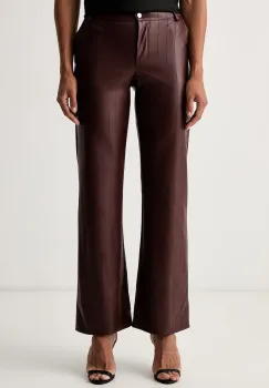 Patrizia Pepe pantaloni regular pentru femei din imitatie de piele imagine