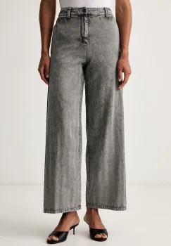 Patrizia Pepe pantaloni wide leg pentru femei cu lyocell imagine
