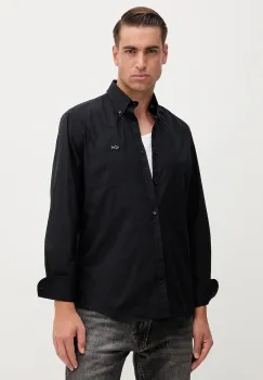 Paul&Shark camasa din bumbac culoarea negru, cu guler button-down, regular, 15313316 imagine