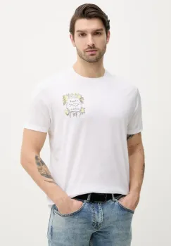 Paul&Shark tricou barbati, culoarea alb, cu imprimeu, 25411075 imagine