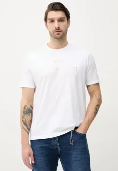 Paul&Shark tricou barbati, culoarea alb, cu imprimeu, C0P1239 imagine