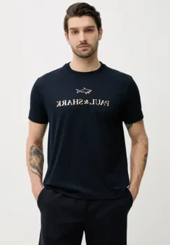 Paul&Shark tricou barbati, culoarea albastru marin, cu imprimeu, C0P1239 imagine
