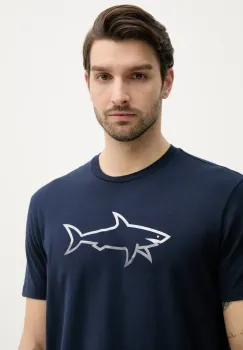 Paul&Shark tricou din bumbac barbati, culoarea albastru marin, cu imprimeu, 25411078 imagine