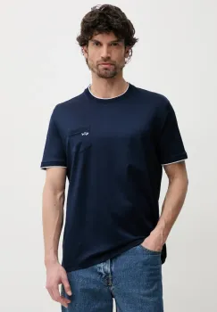 Paul&Shark tricou din bumbac barbati, culoarea albastru marin, neted, 25411007 imagine