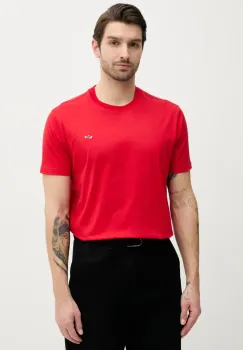 Paul&Shark tricou din bumbac culoarea rosu, neted imagine