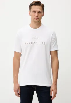 Paul&Shark tricou din bumbac Knitwear culoarea alb, cu imprimeu, 15311629 imagine