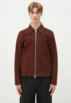 Paul Smith geaca din piele intoarsa barbati, culoarea maro, de tranzitie, M1R-383Z-P02611 imagine