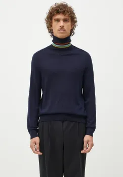 Paul Smith pulover de lana barbati, culoarea bleumarin, light, cu guler, M1R-565X-M02093 imagine