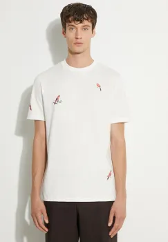 Paul Smith tricou din bumbac barbati, culoarea alb, cu imprimeu, M1R-919T-NP4322 imagine