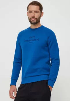 Peak Performance bluza barbati, culoarea albastru marin, cu gluga, neted imagine