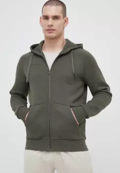 Peak Performance bluza barbati, culoarea verde, cu gluga, neted imagine