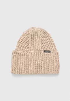 Peak Performance caciula de lana culoarea bej, de lana, din tricot gros imagine