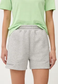 Peak Performance pantaloni scurti femei, culoarea gri, neted, high waist imagine