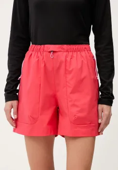 Peak Performance pantaloni scurti outdoor culoarea rosu, uni, high waist, G80109 imagine