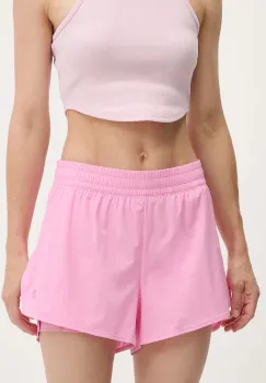 Peak Performance pantaloni scurti outdoor Light culoarea roz, uni, high waist, G80233 imagine