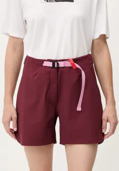 Peak Performance pantaloni scurti outdoor Vislight culoarea bordo, uni, high waist, G80244 imagine
