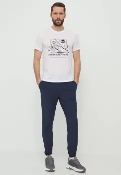Peak Performance tricou barbati, culoarea alb, cu imprimeu imagine