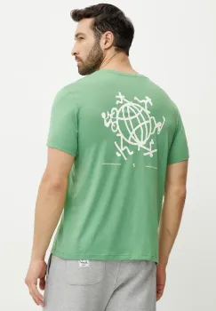 Peak Performance tricou barbati, culoarea verde, cu imprimeu imagine