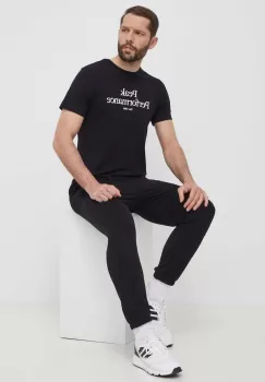 Peak Performance tricou din bumbac barbati, culoarea negru, cu imprimeu imagine
