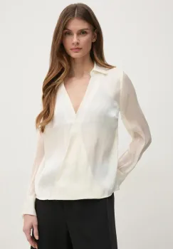 Pedro del Hierro bluza femei, culoarea bej, uni, 6638239 imagine
