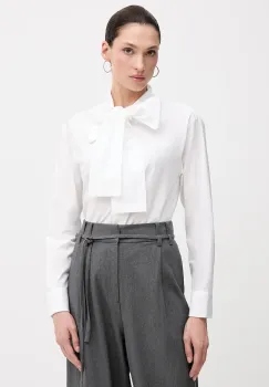 Pedro del Hierro camasa culoarea alb, cu un decolteu legat, relaxed, 6632008 imagine